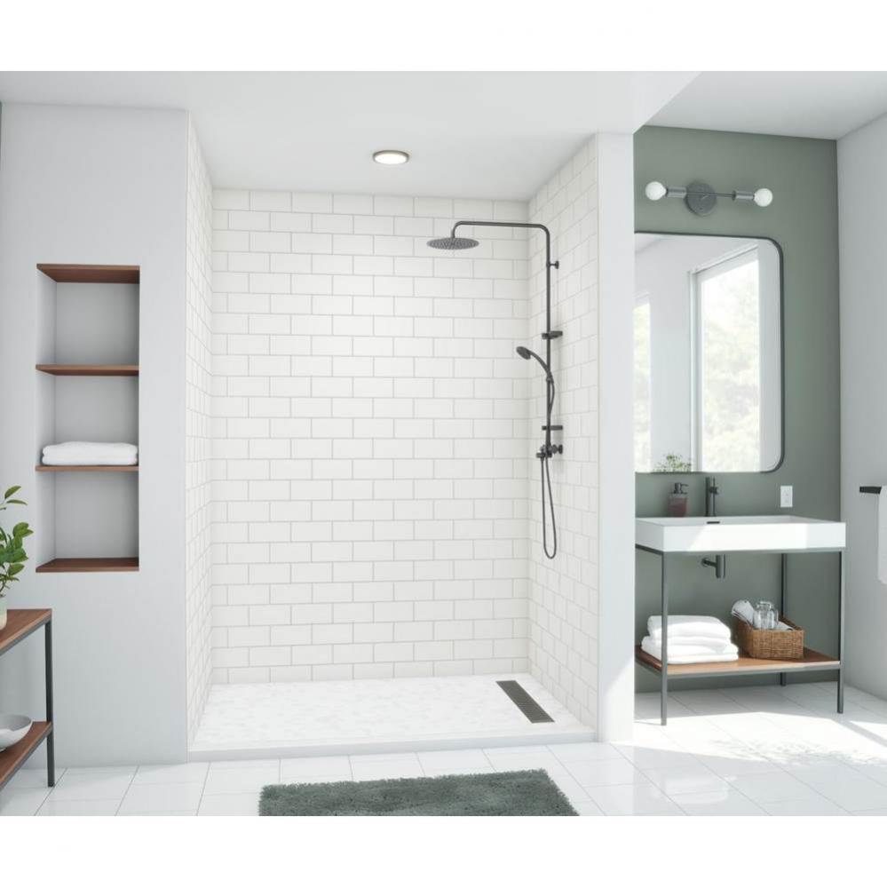 MTMK96-3442 34 x 42 x 96 Swanstone&#xae; Metro Subway Tile Glue up Shower Wall Kit in White