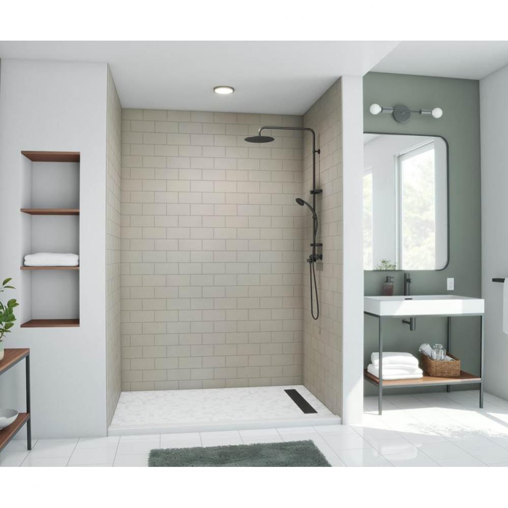 MTMK96-3462 34 x 62 x 96 Swanstone&#xae; Metro Subway Tile Glue up Bathtub and Shower Wall Kit in