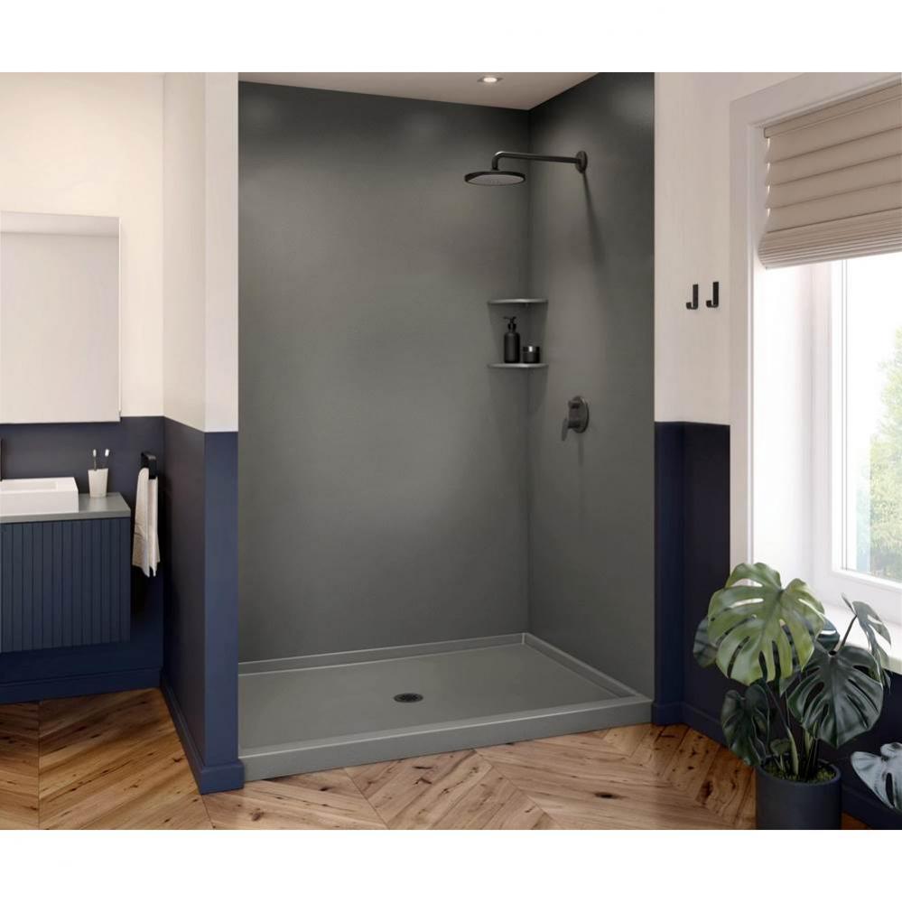 SMMK72-3250 32 x 50 x 72 Swanstone&#xae; Smooth Glue up Bathtub and Shower Wall Kit in Charcoal Gr