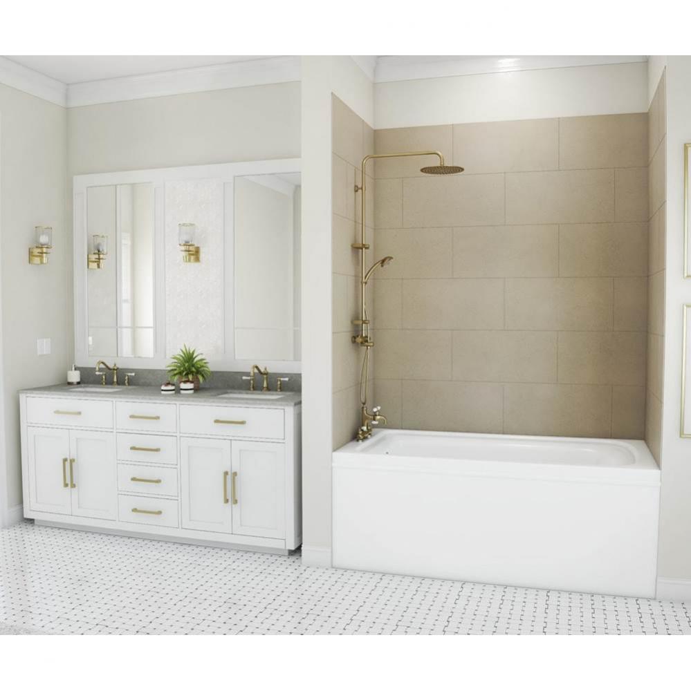 TSMK72-3250 32 x 50 x 72 Swanstone&#xae; Traditional Subway Tile Glue up Bathtub and Shower Wall K