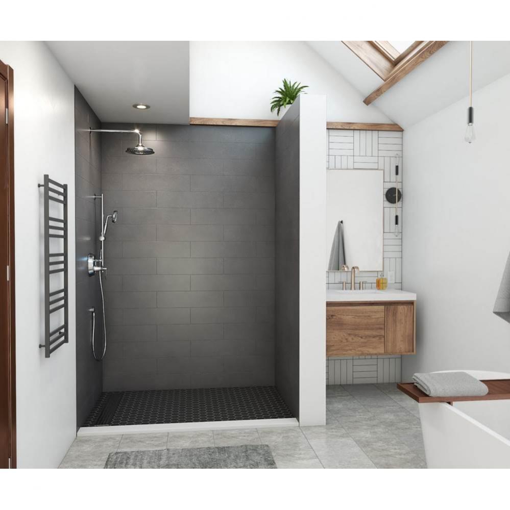 MSMK96-4262 42 x 62 x 96 Swanstone&#xae; Modern Subway Tile Glue up Shower Wall Kit in Charcoal Gr