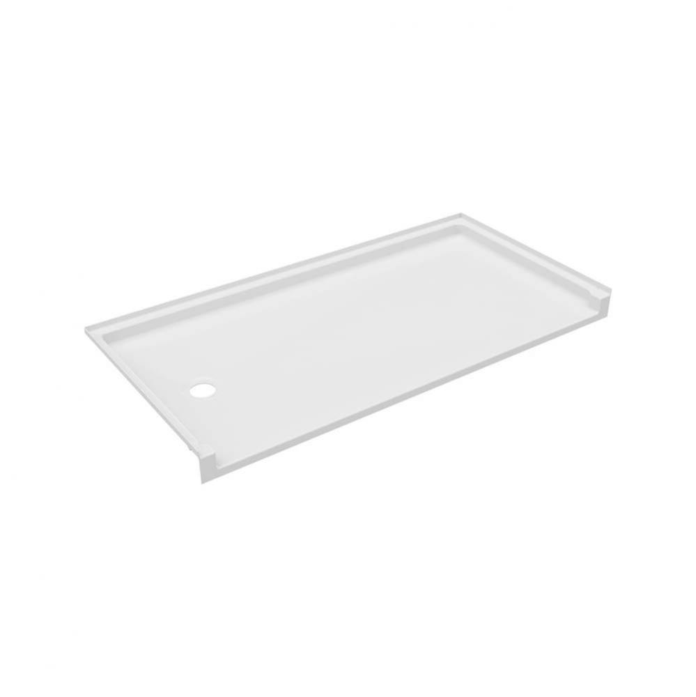 FBF-3060LM/RM 30 x 60 Veritek Alcove Shower Pan with Left Hand Drain in White