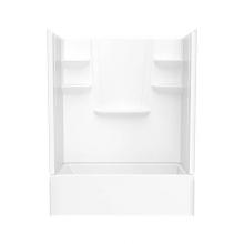 Swan VP6030CTSMMAL.010 - VP6030CTSMMAL/R 60 x 30 Solid Surface Alcove Left Hand Drain Four Piece Tub Shower in White