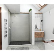 Swan MSMK964262.203 - MSMK96-4262 42 x 62 x 96 Swanstone® Modern Subway Tile Glue up Shower Wall Kit in Ash Gray