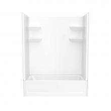 Swan VP6030CTS2R.010 - VP6030CTS2L/R 60 x 30 Solid Surface Alcove Right Hand Drain Four Piece Tub Shower in White