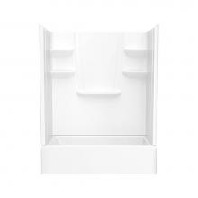Swan VP6030CTSMINAL.010 - VP6030CTSMINAL/R 60 x 30 Solid Surface Alcove Left Hand Drain Four Piece Tub Shower in White