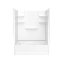 Swan VP6042CTSR.010 - VP6042CTSL/R 60 x 42 Solid Surface Alcove Right Hand Drain Four Piece Tub Shower in White