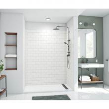 Swan MTMK844262.010 - MTMK84-4262 42 x 62 x 84 Swanstone® Metro Subway Tile Glue up Shower Wall Kit in White