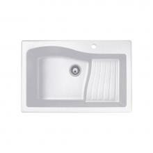 Swan QZ03322AD.210 - QZAD-3322 22 x 33 Granite Drop in Ascend Bowl Sink in Opal White