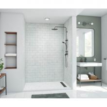 Swan MTMK963062.221 - MTMK96-3062 30 x 62 x 96 Swanstone® Metro Subway Tile Glue up Bathtub and Shower Wall Kit in