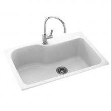 Swan KS03322SB.010 - KSSB-3322 22 x 33 Swanstone® Dual Mount Single Bowl Sink in White