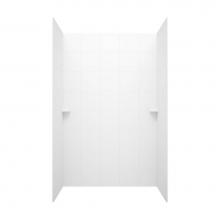 Swan SQMK963662.010 - SQMK96-3662 36 x 62 x 96 Swanstone® Square Tile Glue up Shower Wall Kit in White