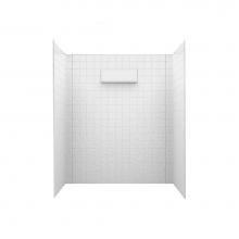 Swan TI07260.018 - TI-7260 36 x 65 x 72 Veritek Square Tile Glue up Shower Wall Kit in Bisque