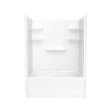Swan VP6042CTSML.010 - VP6042CTSML/R 60 x 42 Solid Surface Alcove Left Hand Drain Four Piece Tub Shower in White