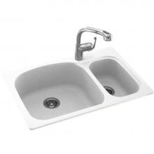 Swan KS03322LS.130 - KSLS-3322 22 x 33 Swanstone® Dual Mount Double Bowl Sink in Ice