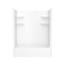 Swan VP6030CTSMN2AL.010 - VP6030CTSMN2AL/R 60 x 30 Solid Surface Alcove Left Hand Drain Four Piece Tub Shower in White