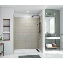 Swan MTMK843450.218 - MTMK84-3450 34 x 50 x 84 Swanstone® Metro Subway Tile Glue up Shower Wall Kit in Limestone