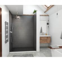 Swan MSMK964262.209 - MSMK96-4262 42 x 62 x 96 Swanstone® Modern Subway Tile Glue up Shower Wall Kit in Charcoal Gr