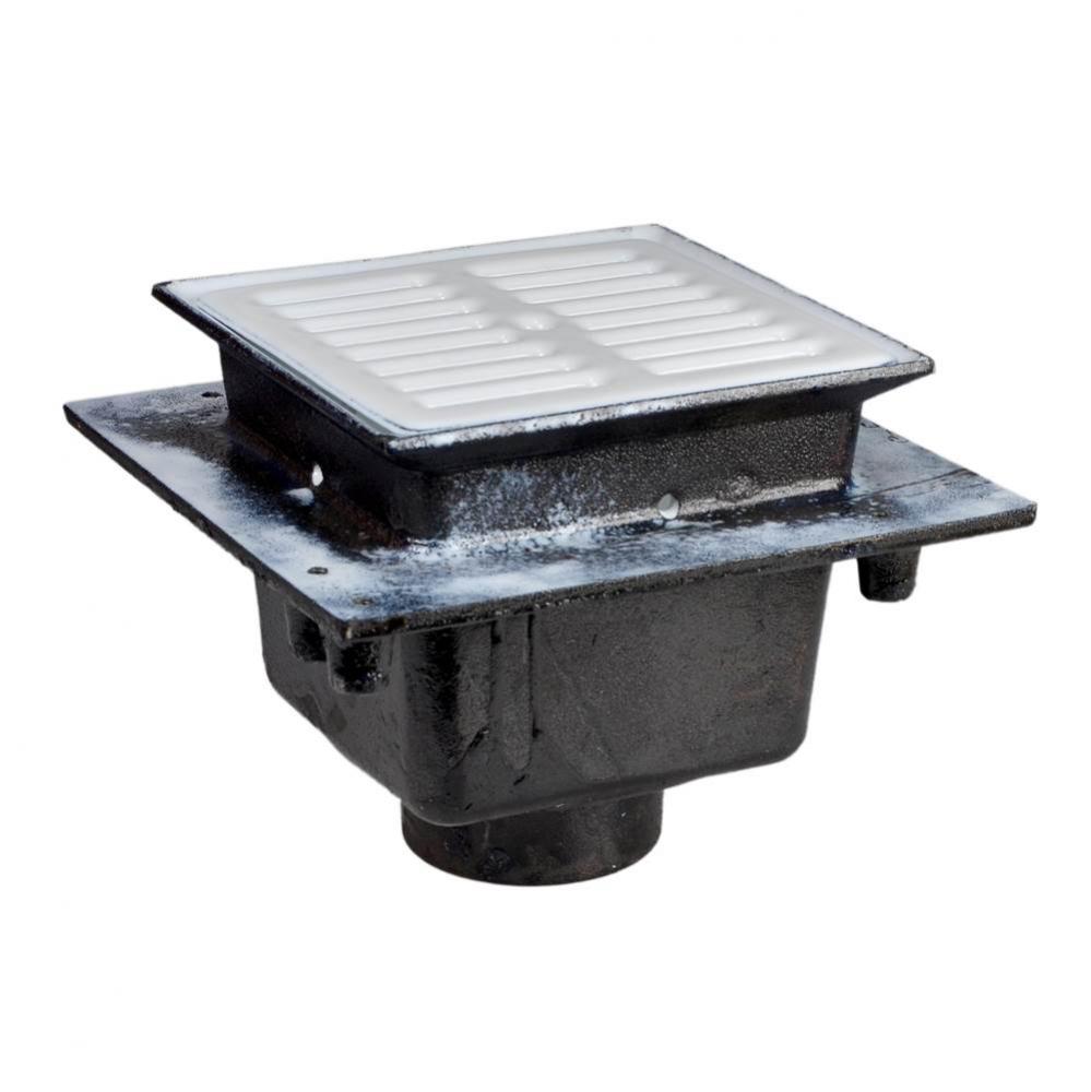 Floor Sink Are Sq 8X8X6 3Nh Flanged Are Grate