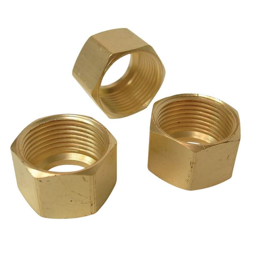 16040064 - Nut 1/8 Od Brass Comp 3/Bg