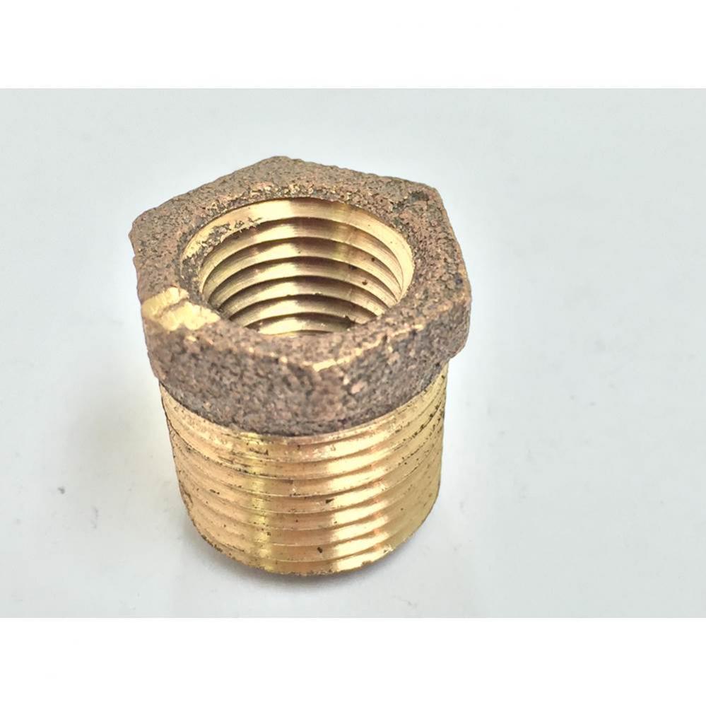 Hex Bushing Cast Brass 3/8 Mip X 1/4 Fip 1/Bg