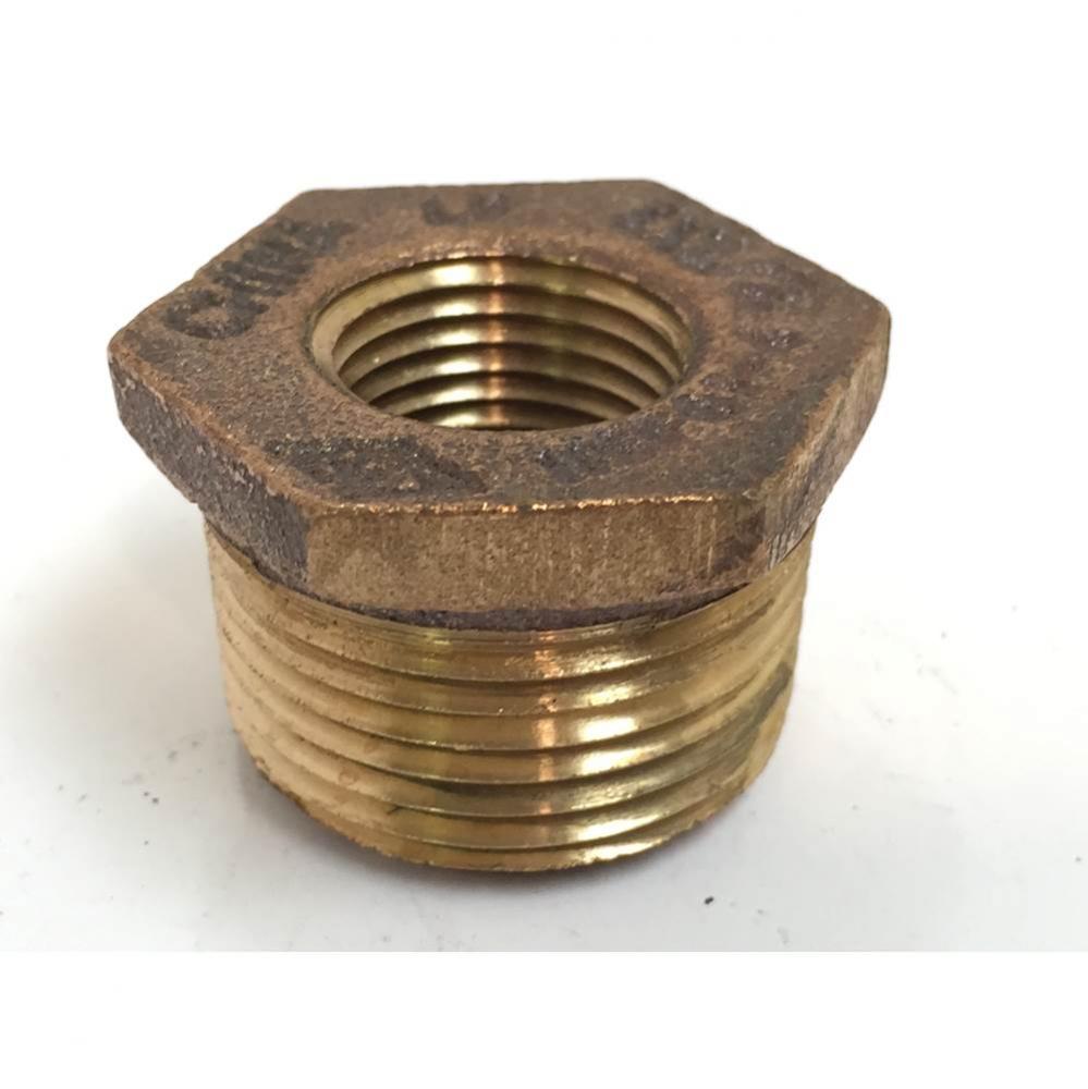 0124272 - Hex Bushing Cast Brass 3/4 Mip X 1/2 Fip 1/Bg