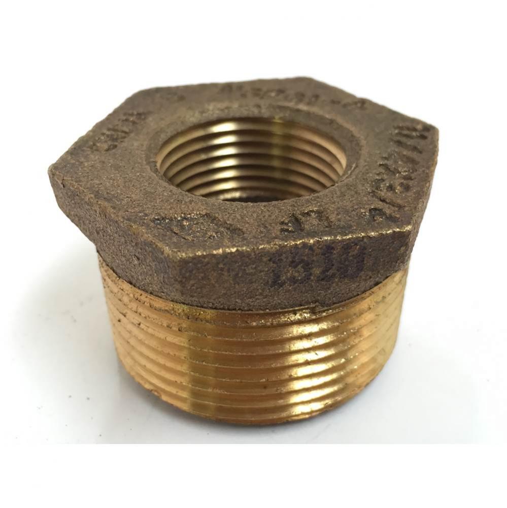 Hex Bushing Cast Brass 1-1/4 Mip X 3/4 Fip Nl 1/Bg