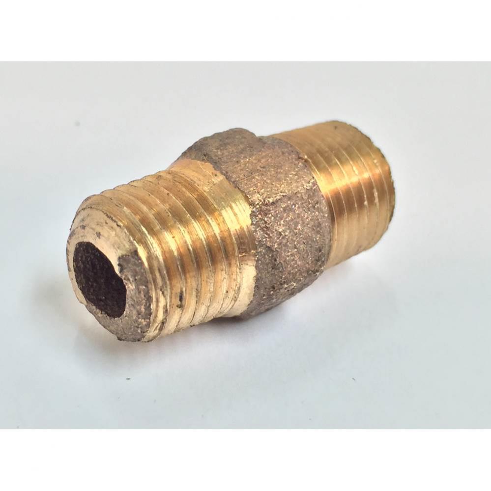 Hex Nipple Cast Red Brass 1/4 Mip X 1-1/4 Length 1/Bg