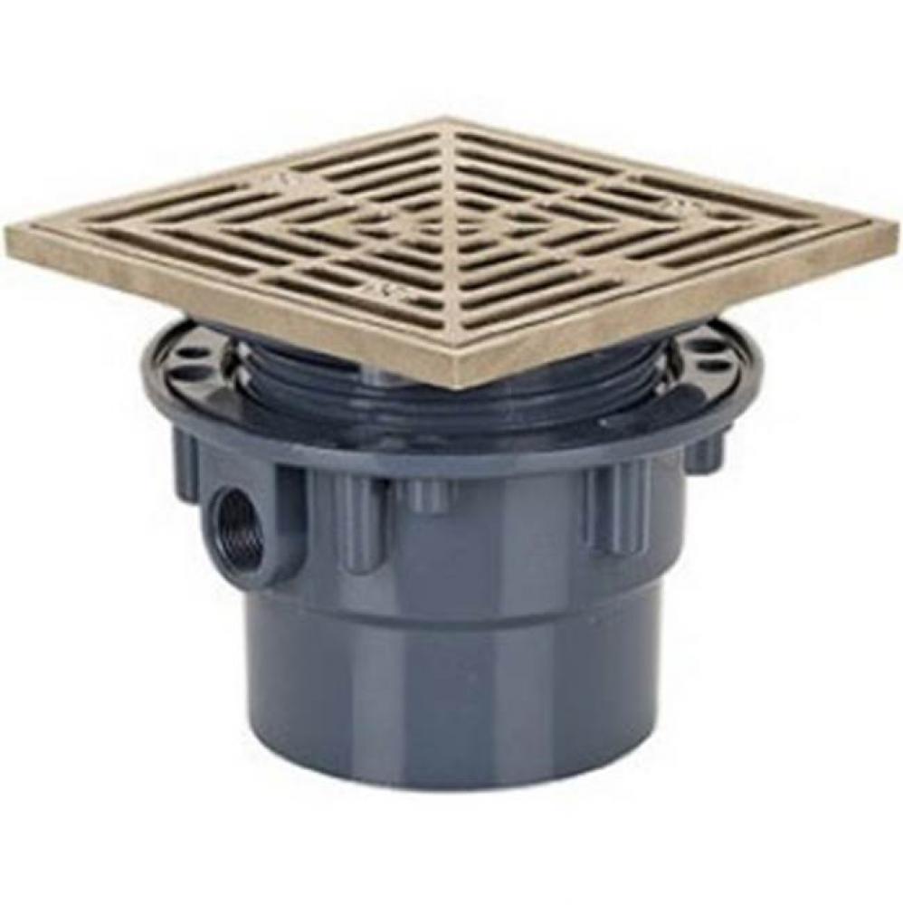 Adj Floor Drain 2 Pvc 4Nb RAndS Sq