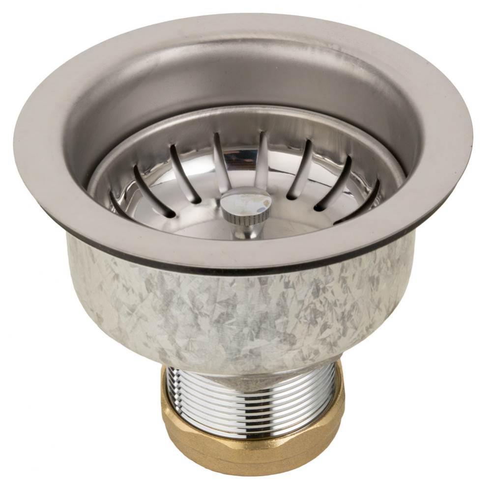 0145352 - BALL-LOK SINK STRAINER CUP STYLE CHROME W/ BRASS NUT 1/BX