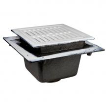 Sioux Chief 861-QF2328A - Floor Sink Are Sq 12X12X8 3Nh Flanged Are Grate