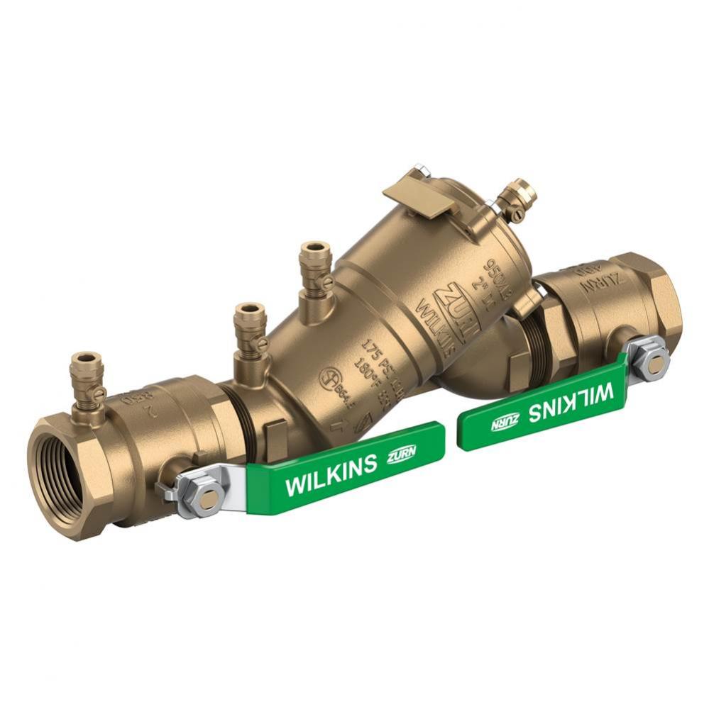 1-1/2&apos;&apos; 950Xl3 Double Check Backflow Preventer With Integral Male Flare Sae Test Fitting