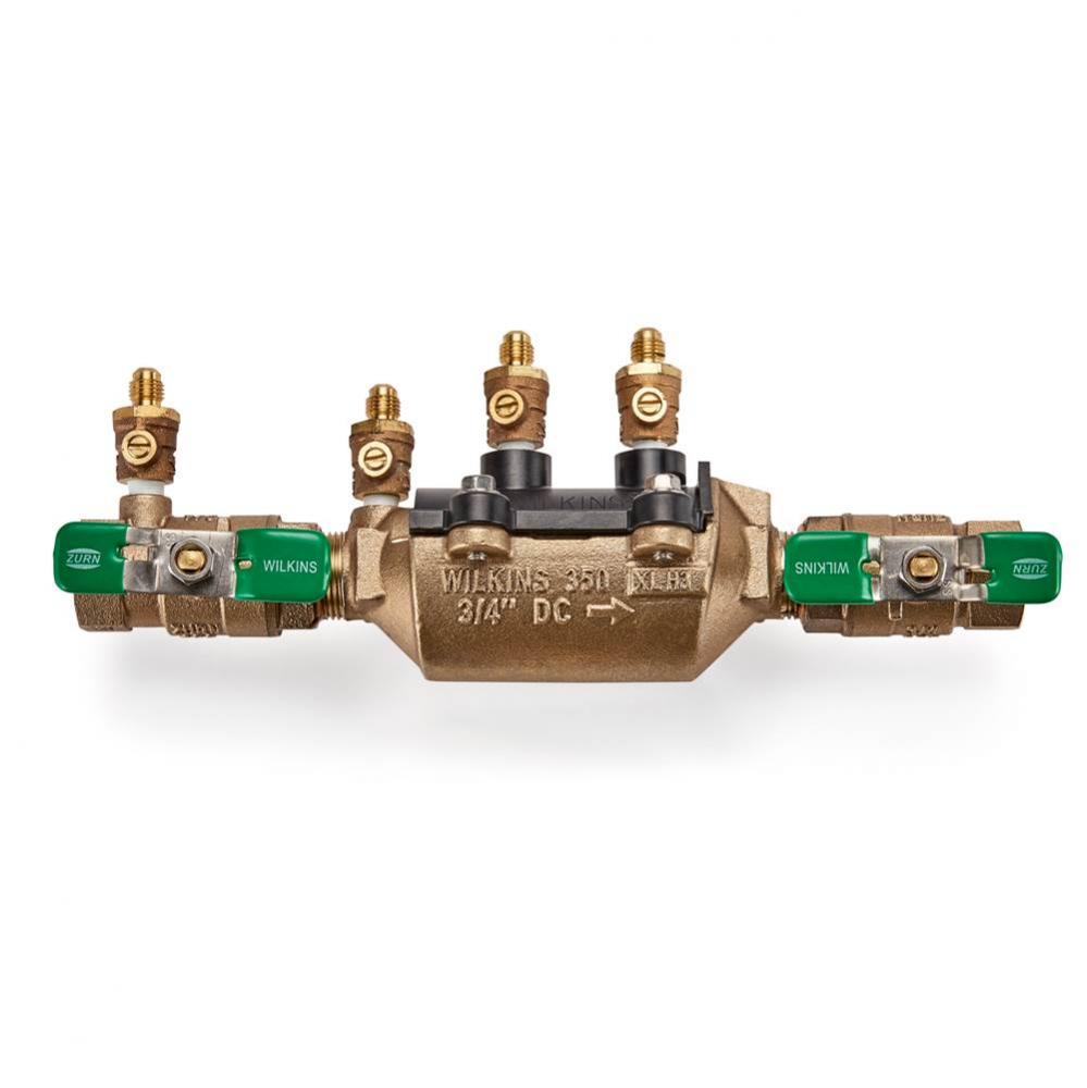 3/4&apos;&apos; 350Xl Double Check Backflow Preventer With Sae Flare Test Fitting