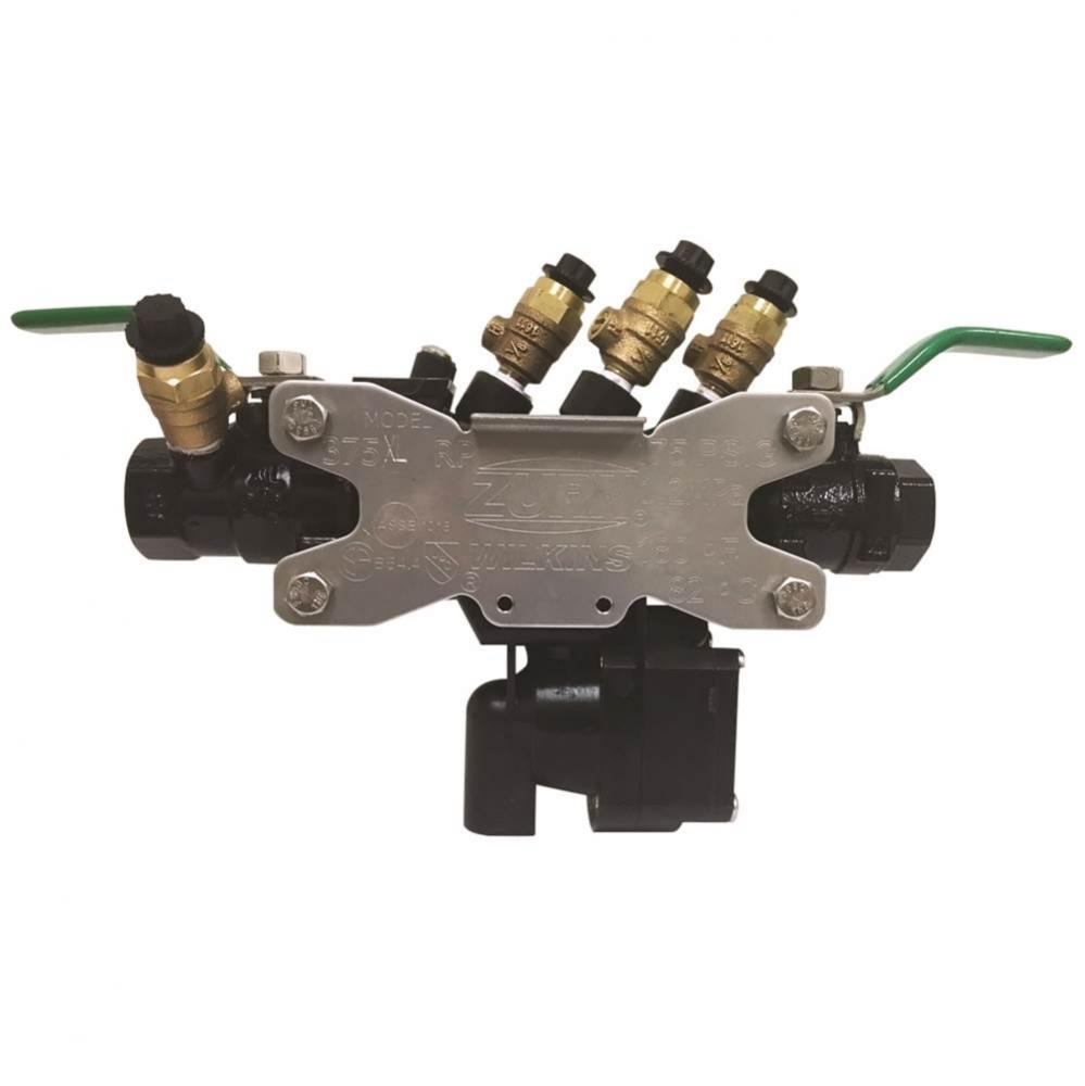 1&apos;&apos; 375XL Reduced Pressure Principle Backflow Preventer with black fusion epoxy coating