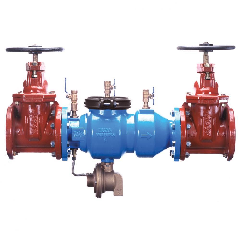 3&apos;&apos; 375 Reduced Pressure Principle Backflow Preventer Ductile Iron Body Less Shutoff Fla