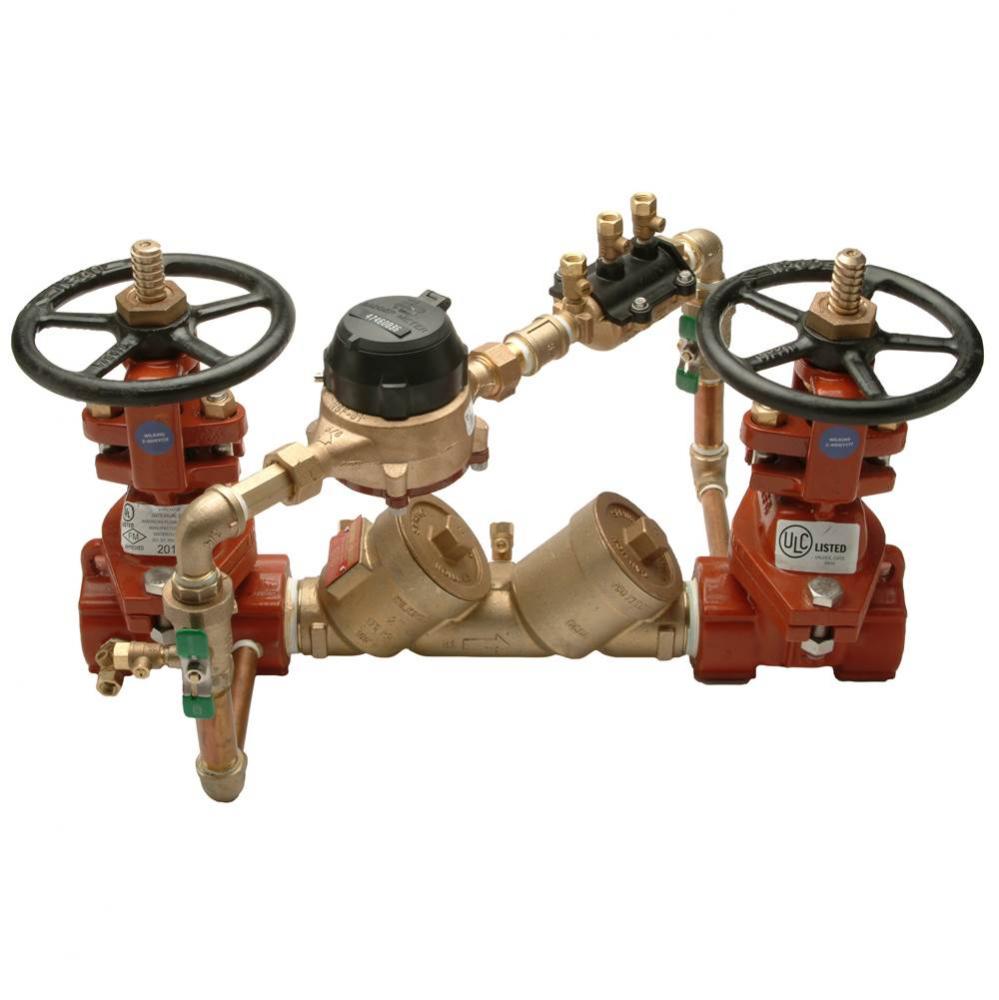 2&apos;&apos; 950Xltda Double Check Detector Backflow Preventer With A Metered Bypass To Detect Le