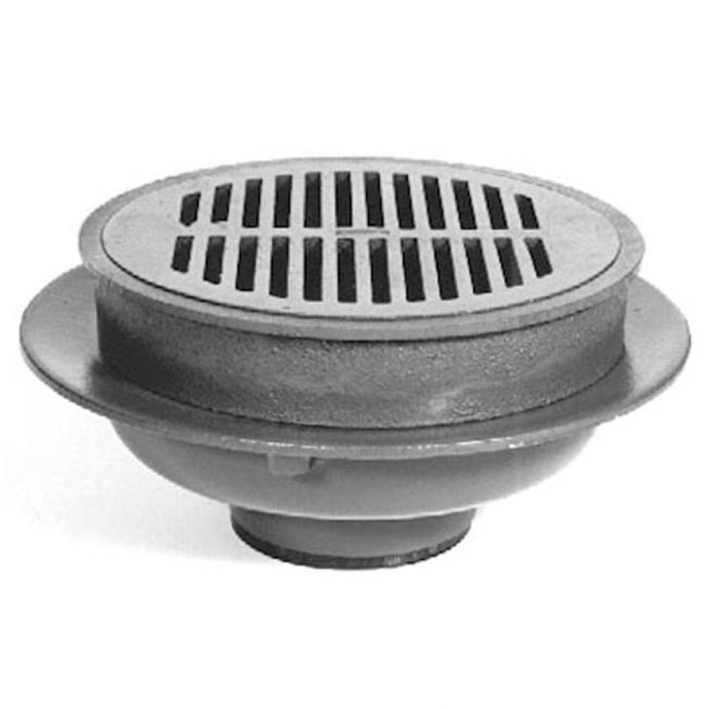 Z541 12&apos;&apos; Dia Cast Iron Heavy Duty Drain with 3&apos;&apos; No Hub Body