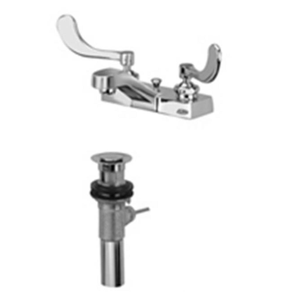 AquaSpec&#xae; 4&apos;&apos; centerset deck-mount lavatory faucet with 4&apos;&apos; wrist blade h