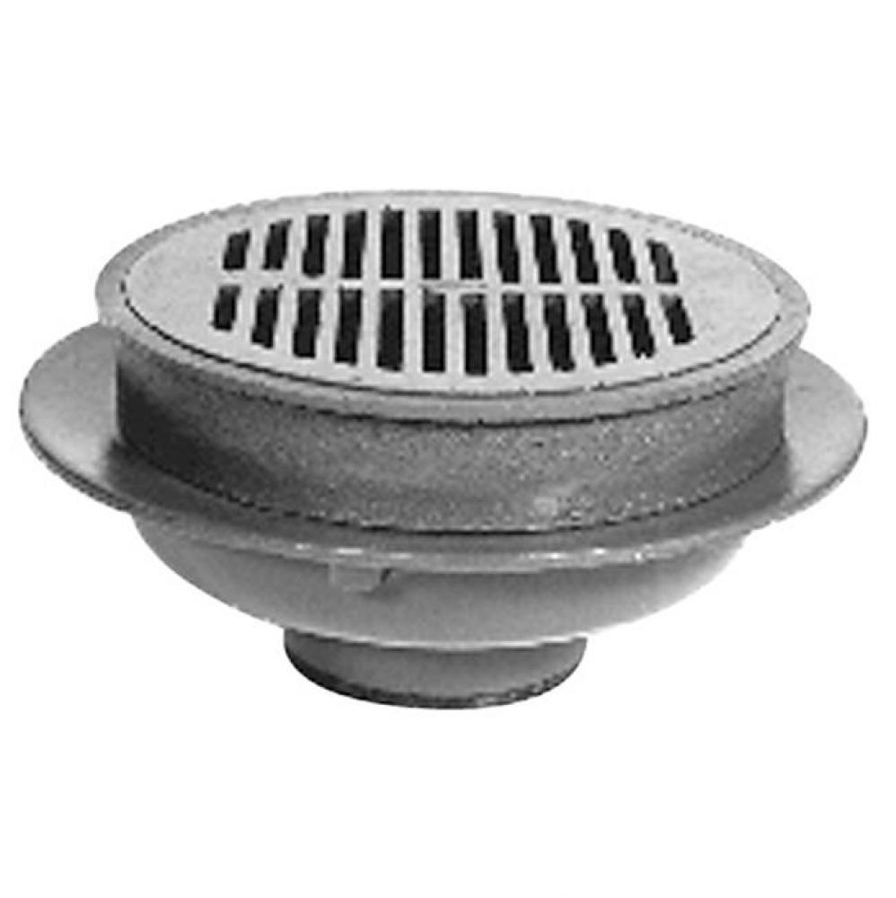 Z505 12&apos;&apos; Dia Cast Iron Heavy Duty Drain with 4&apos;&apos; No Hub Outlet