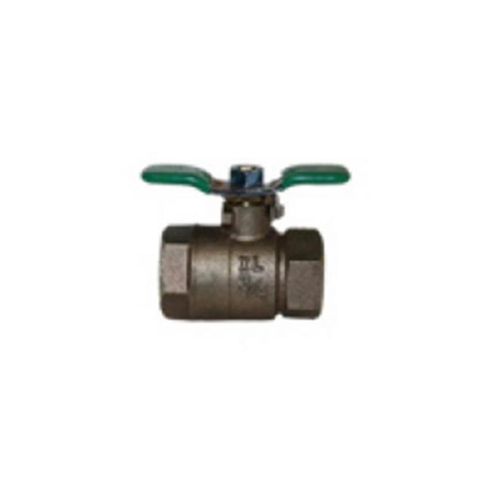 1&apos;&apos; 850XL Full Port Bronze Ball Valve, tapped, with stainless steel ball and handle