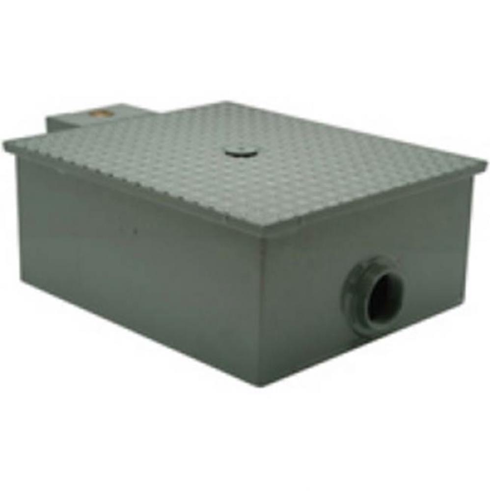 Gt2701 4&apos;&apos; No-Hub Low Profile Grease Trap With Flow Control, 35 Gpm