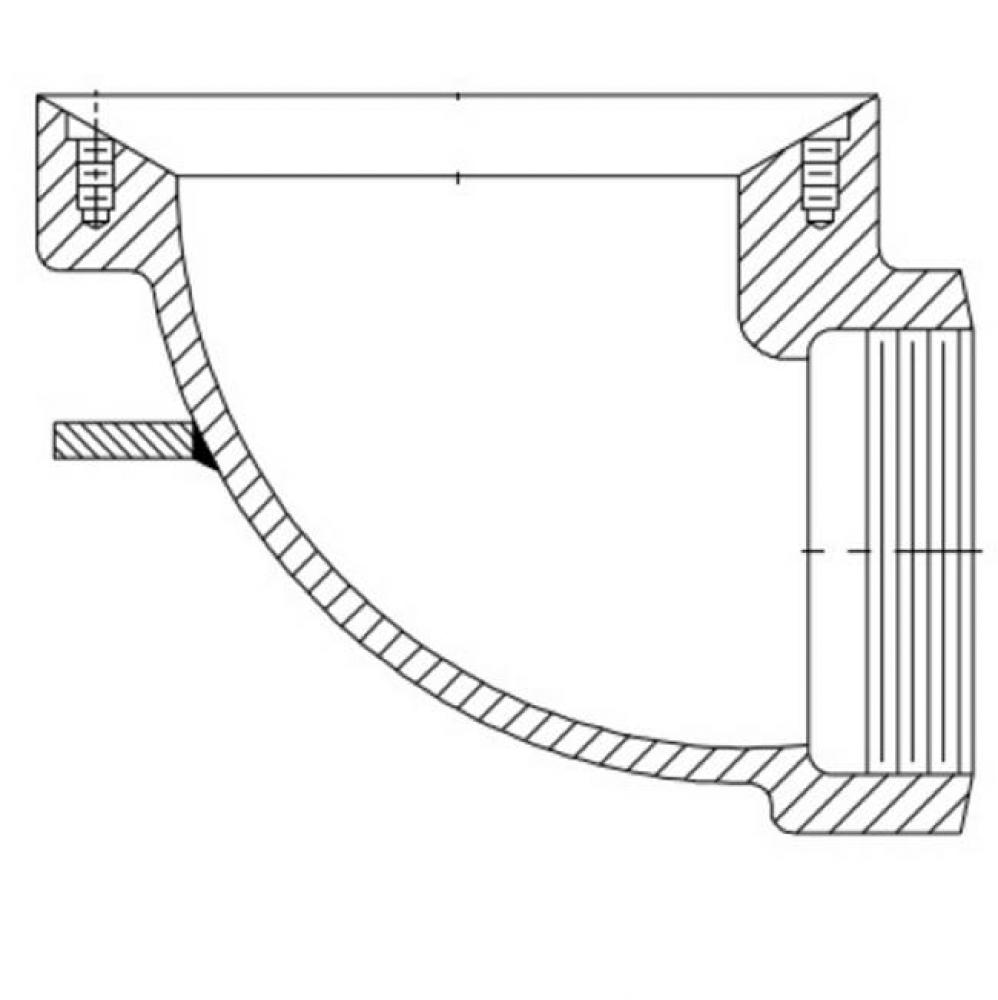 (K) Z182 Cast Iron Body w/ 2&apos;&apos; Threaded 90&#xb0; Outlet P.N. 077550011