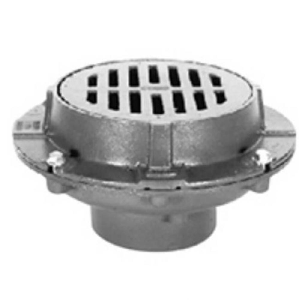 Z508 9&apos;&apos; Dia Cast Iron Extra Heavy Duty Drain with 3&apos;&apos; No Hub Body,Trap Primer