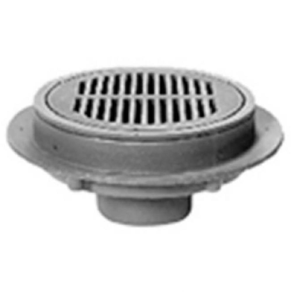 12&apos;&apos; Dia Adj Heavy Duty Area Drain w/ Polished Nickel Grate