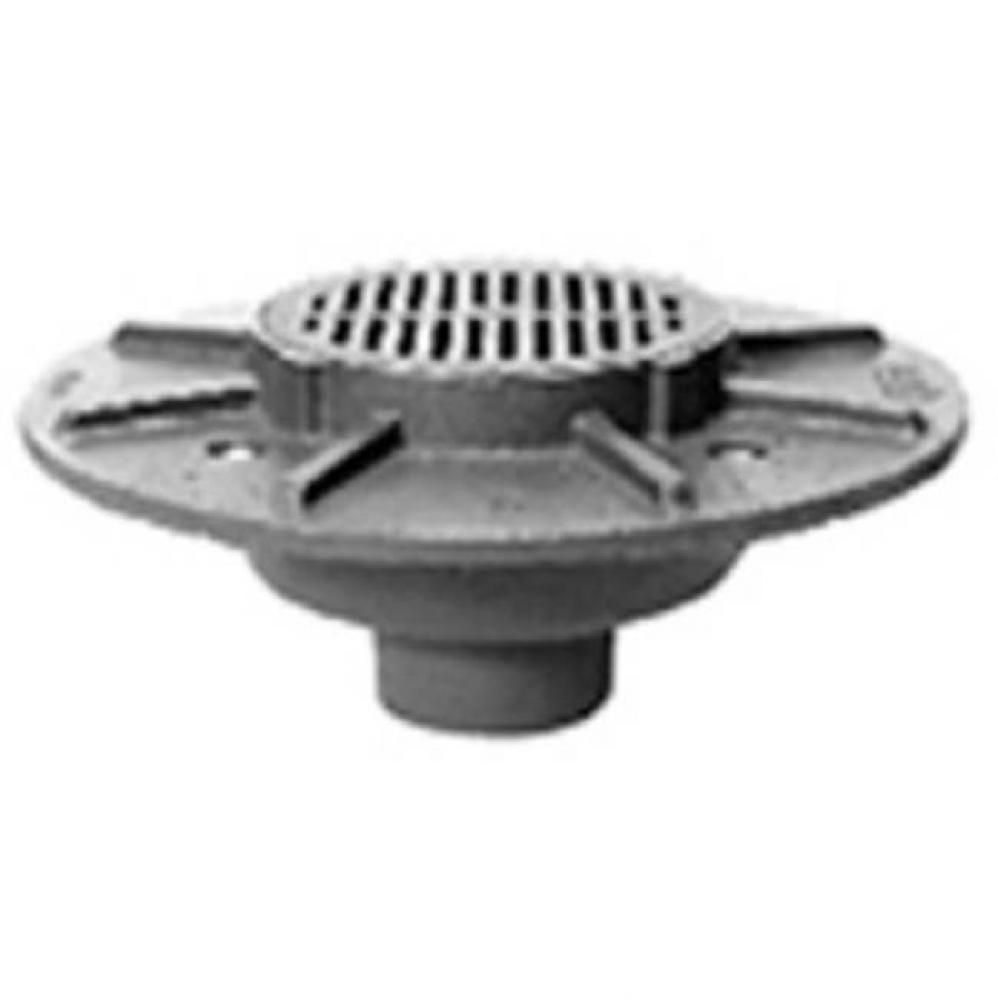 9&apos;&apos; Dia Heavy Duty Parking Deck Drain w/ Polished Nickel Grate