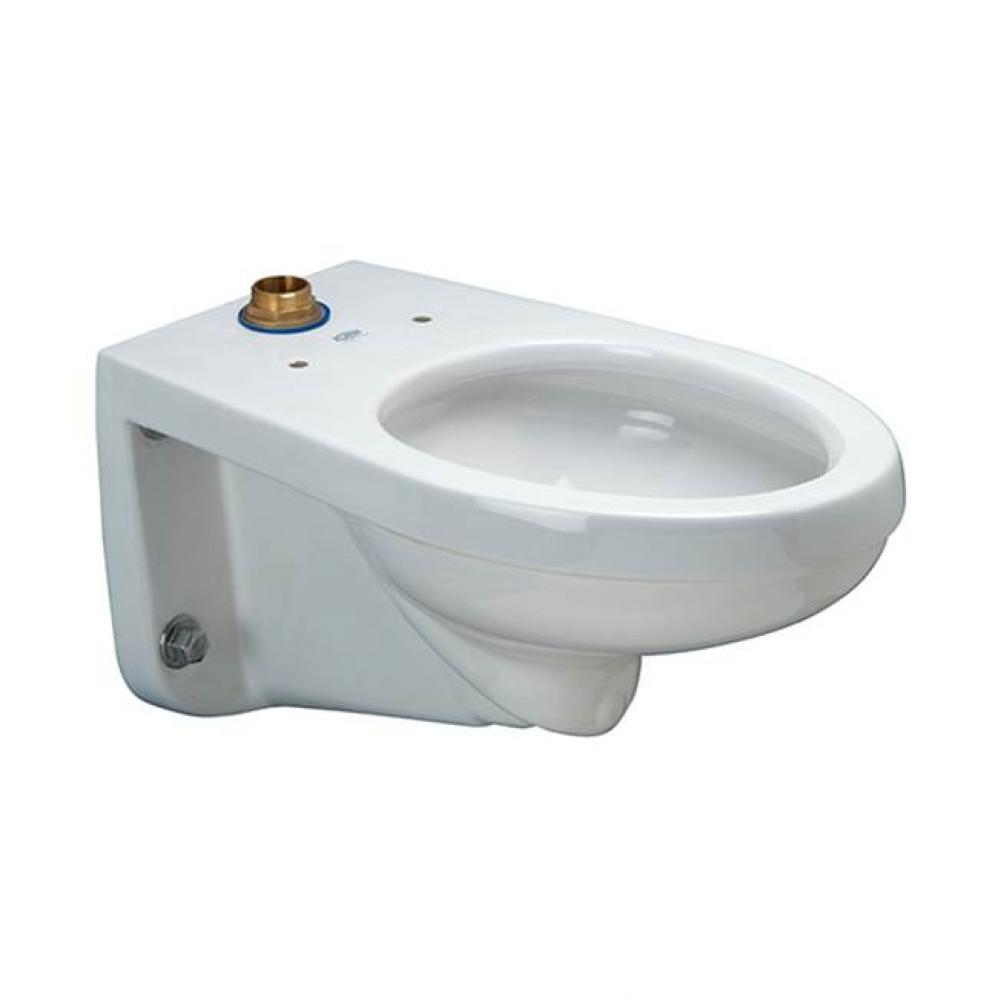 Wall-Hung Automatic Toilet, 1.28 gpf Diaphragm Flush Valve, Elongated, No-Leak Handle, Vitreous Ch