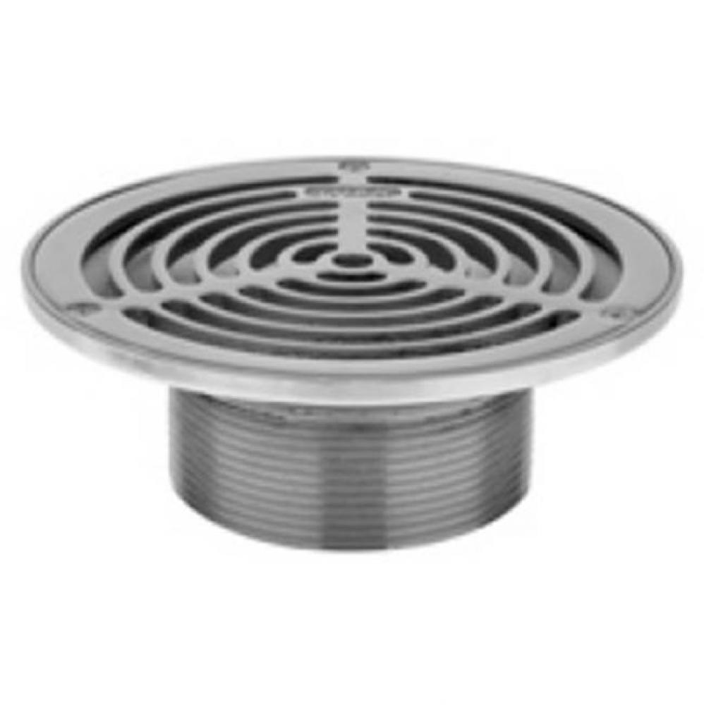 ZS400 304 Grade Stainless Steel 5&apos;&apos; Round Adj  Medium Duty Strainer Top w/Heel Proof Med