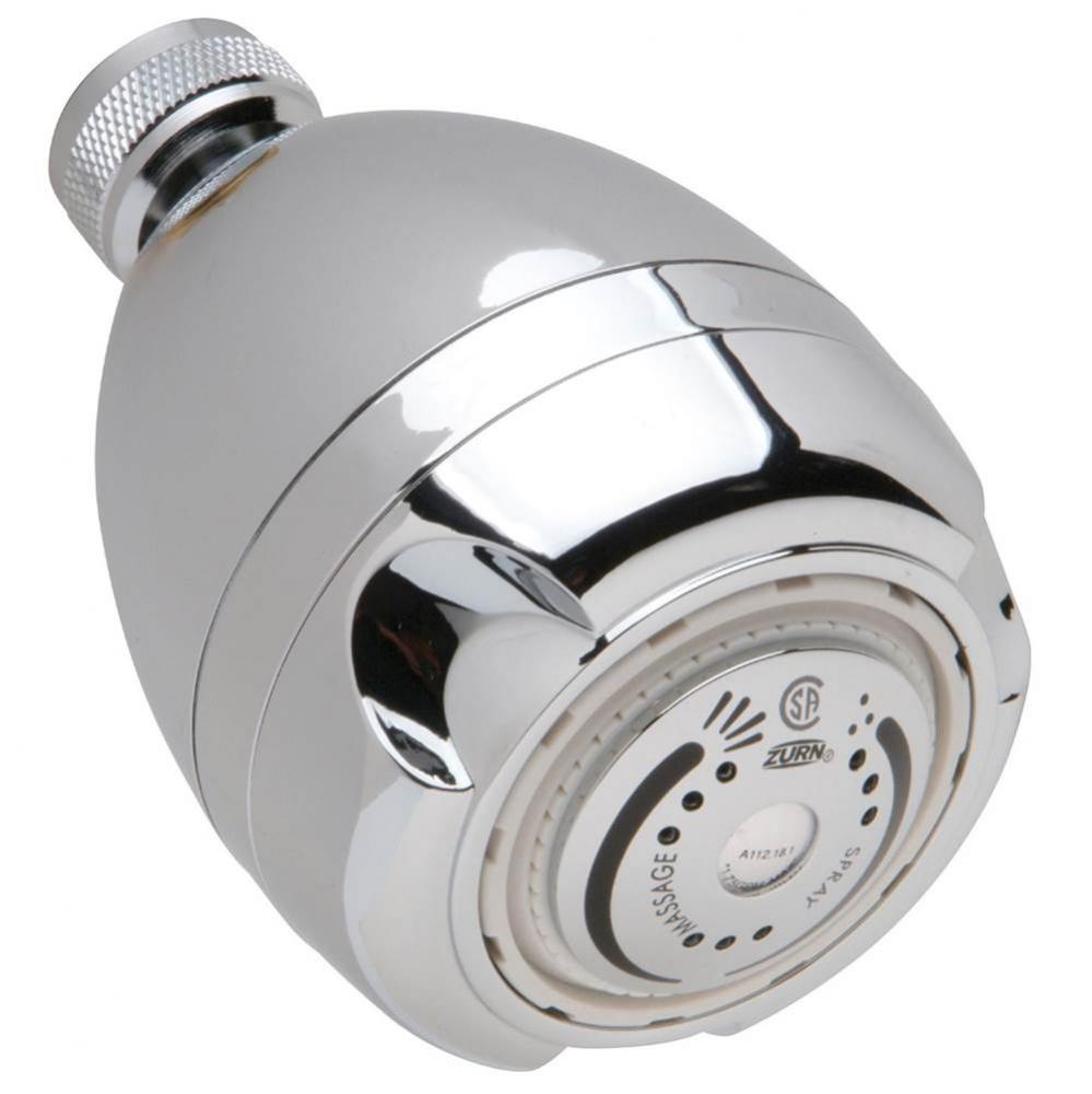 Temp-Gard&#xae; Water-Conserving 1.5 gpm Shower Head with Brass Ball Joint Connector in Chrome