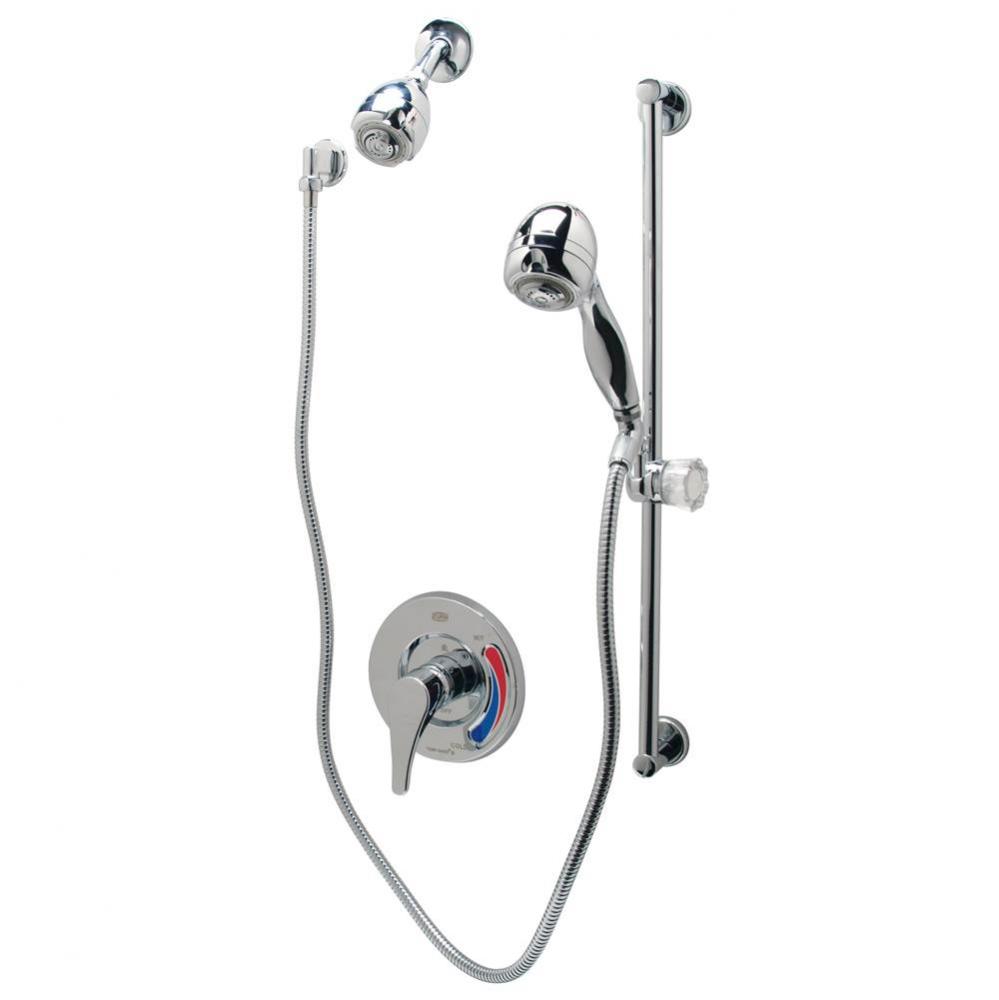 Temp-Gard&#xae; III Tub and Hand Wall Shower Unit with 24&apos;&apos; Slide Bar, 60&apos;&apos; Me