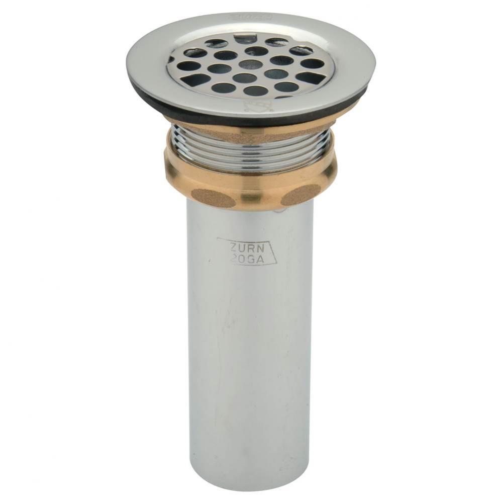 Flat Grid Sink Strainer for 3&apos;&apos; Drain Openings, Chrome-Plated Brass